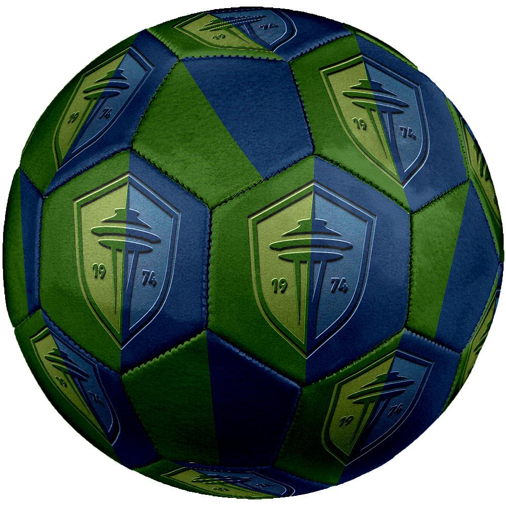 Seattle Sounders FC Size 5 Soccer Ball, Machine-Stitched PVC, Durable & High Bounce, All Ages Fit, Fan Merchandise, Matches & Outdoor Use.