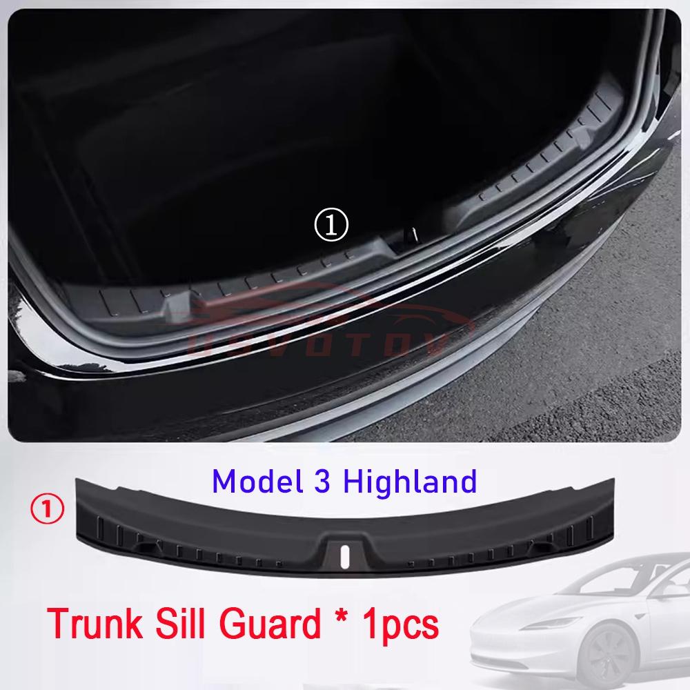 USVOTOV Trunk Sill Protector for Tesla Model 3 highland 2025 2025 Guard Mat Pad Rear Bumper Threshold Cargo Side Cover TPE Strip