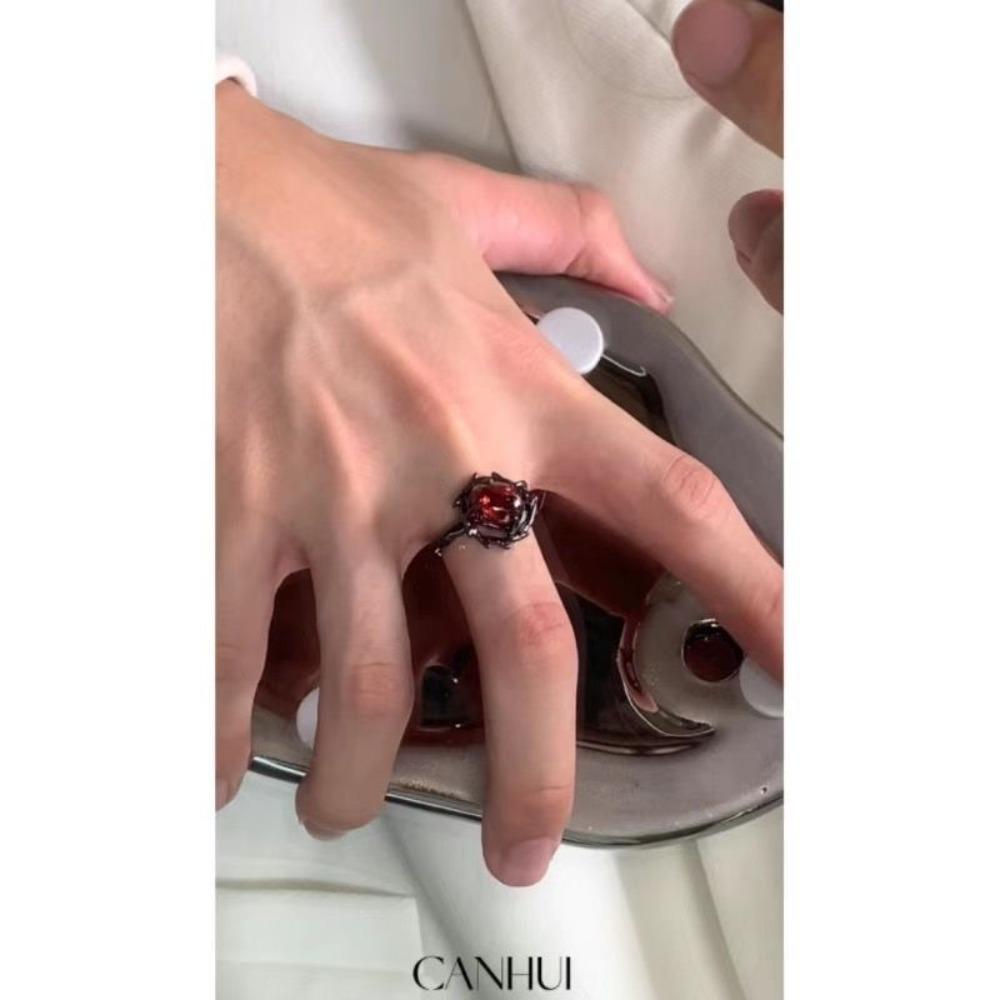 Dark Retro Ring Female Niche Design Sense Adjustable Opening Ring Cold Wind Index Finger Tail Ring Trendy Man