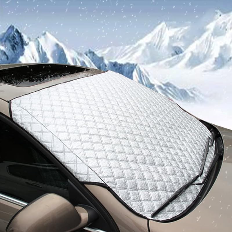Beicarin Car Windshield Cover, Heavy Duty Ultra Thick Protective Windscreen Cover - Snow Ice Frost Sun UV Dust Water Resistent - Pefect Fit For Cars