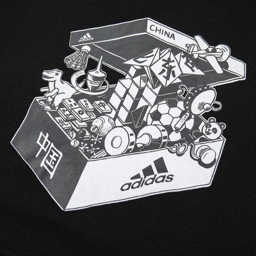 adidas Sports Training Printed Hooded Pullover Sweatshirt for Men, Black