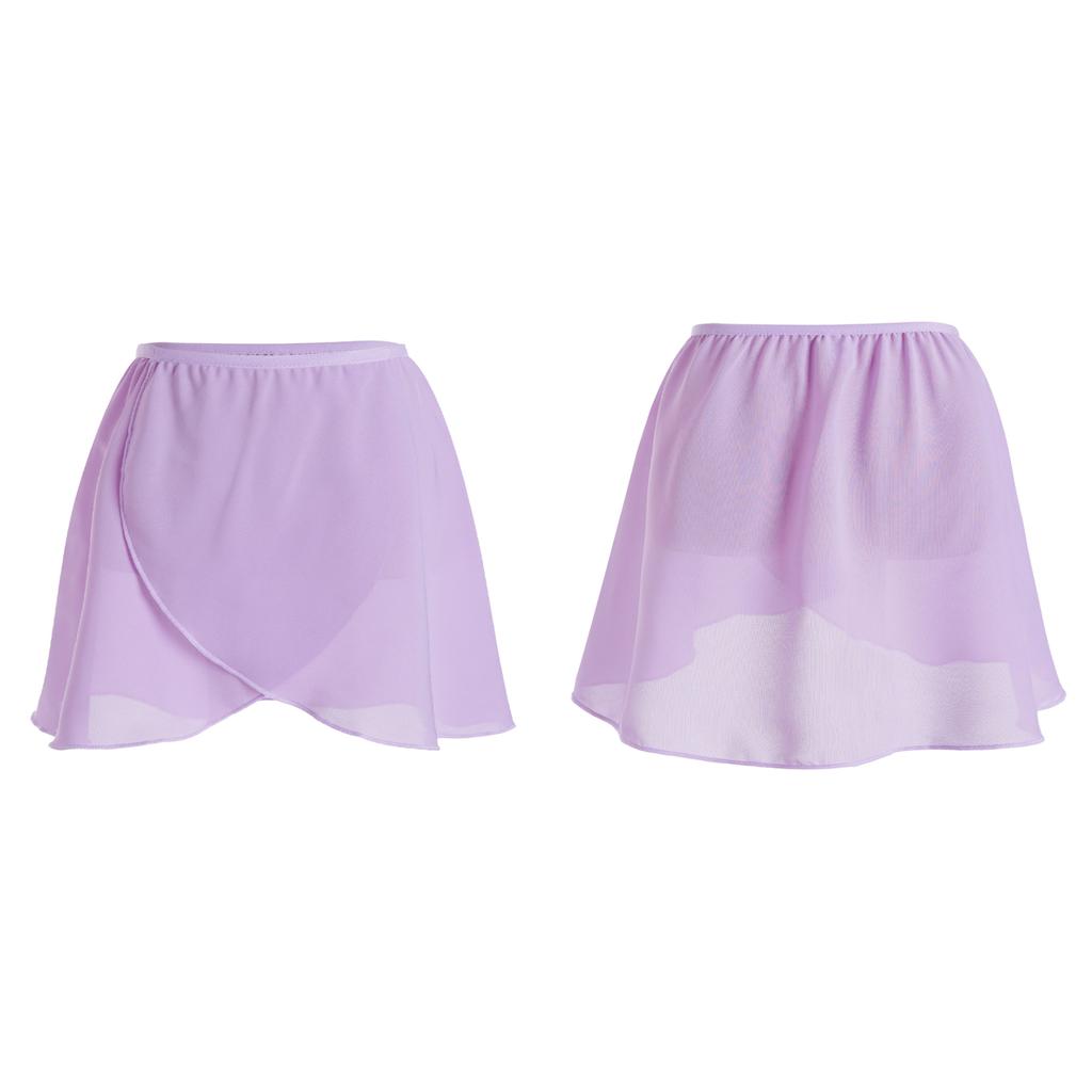 Chiffon Skirt Kids Elastic Waistband Irregular Slit Miniskirt for Stage Performance Gymnastic Costume