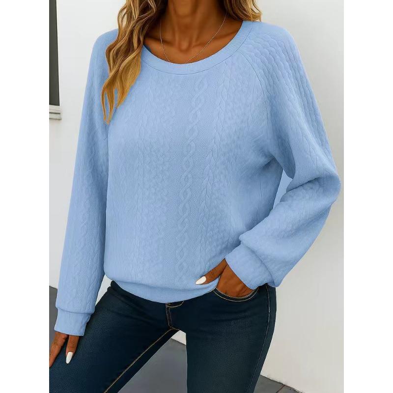 New Women's Casual Round Neck Long Sleeve Pullover Loose Solid Color Multi-color Women's Sweatshirt