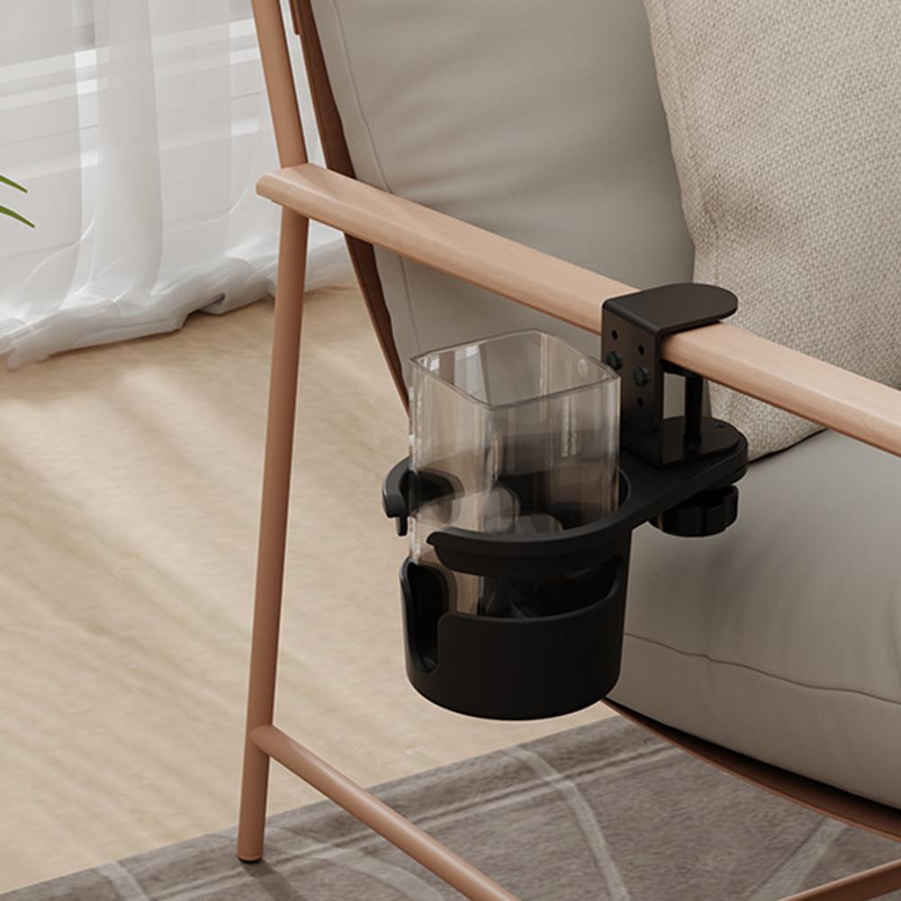 Rotatable Desk Cup Holder Adjustable Height No More Spills Arm Clamp Stand For Coffee Mugs Water Bottles Storage Rack