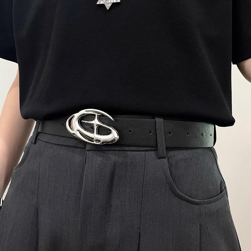 Męski Retro Czarny Skórzany Pasek 2025 – Modny Amerykański Styl do Dżinsów