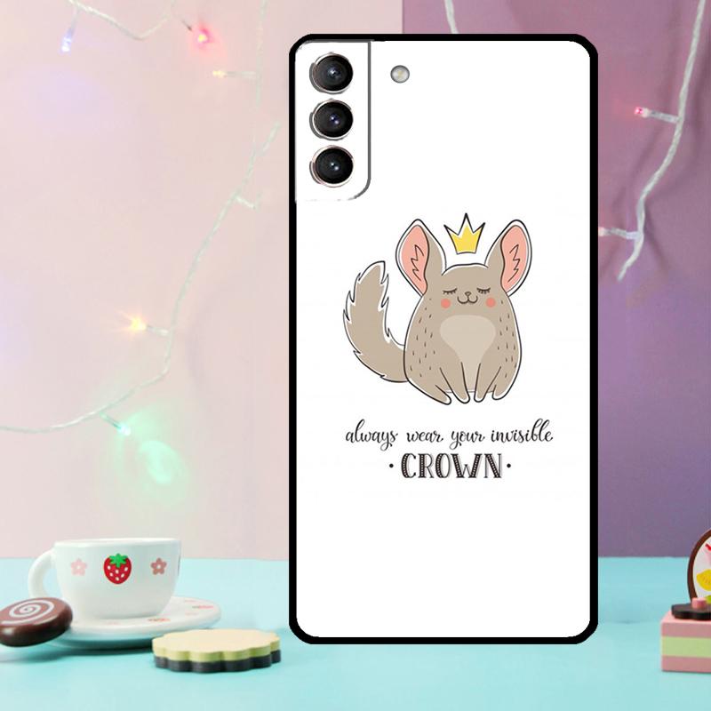 Cartoon Chinchilla Phone Case For Samsung Galaxy S24 Ultra S20 S21 S22 S23 S25 Ultra S9 S10 Plus S24 FE Cover