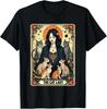 Unisex The Cat Lady Tarot Card  Shirt Women Witchy Gothic Cat Mom T- Shirt Novelty