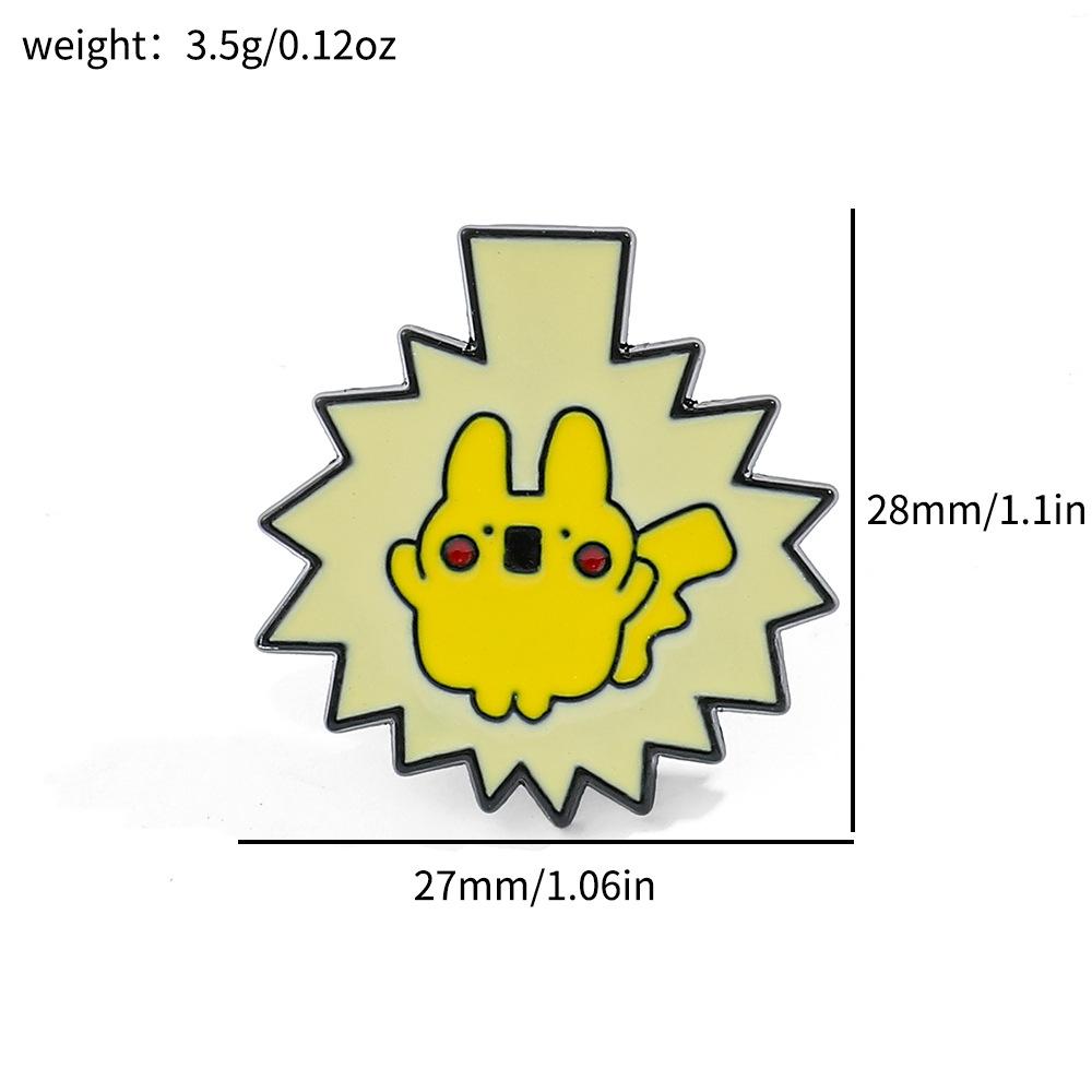 Funny Personality Creative Pikachu Brooch Pokémon Pokémon Pikachu Quilted Electric Alloy Dripping Oil Badge