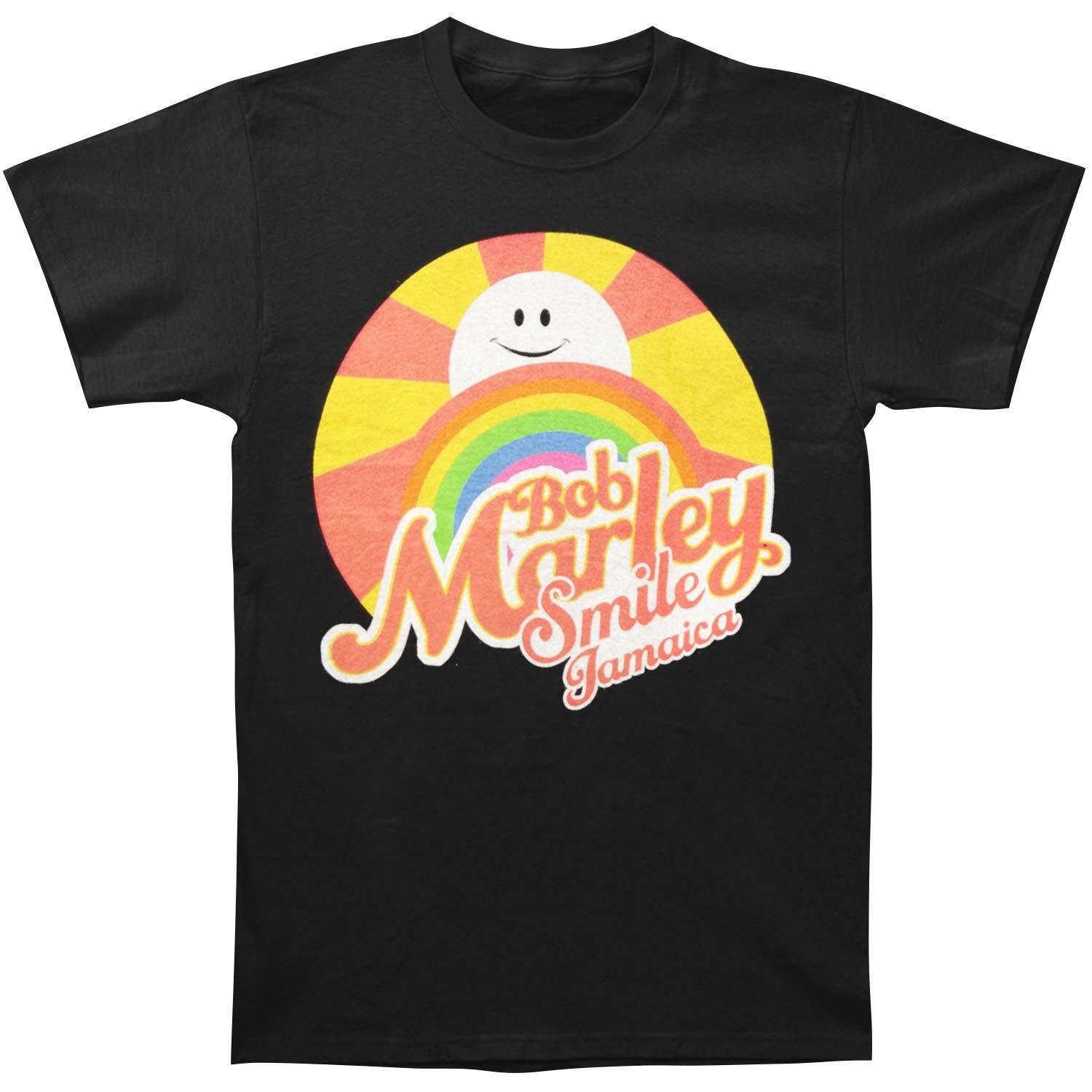Boys  Bob Marley Smile Jamaica Rainbow T-shirt Youth Small Black S