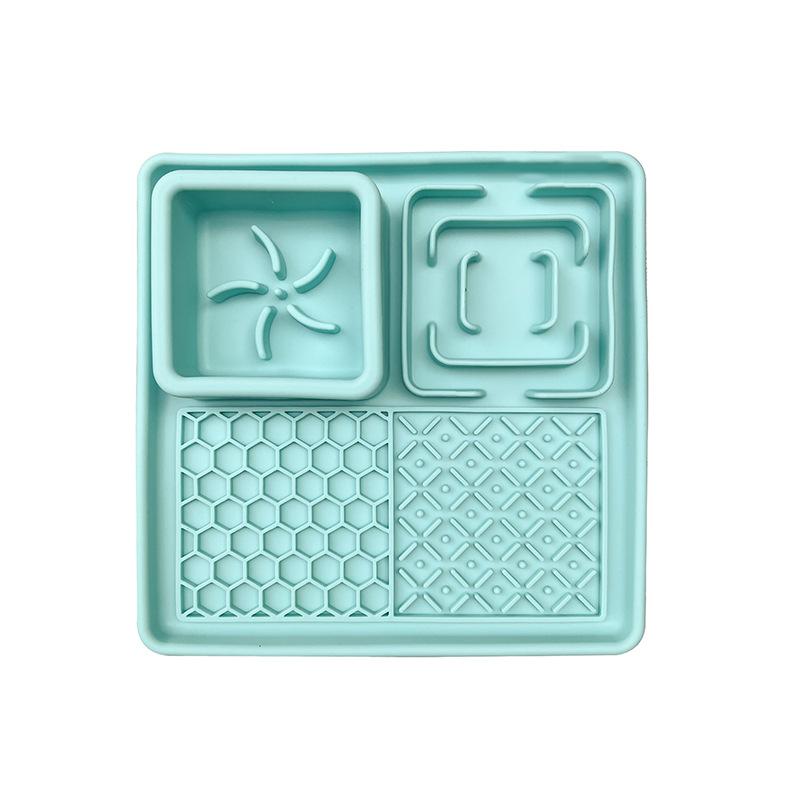 

Поднос для еды для питомца, коврик для медленного поедания, тарелка, пищевой силикон, кошачья собачья посуда зелёный