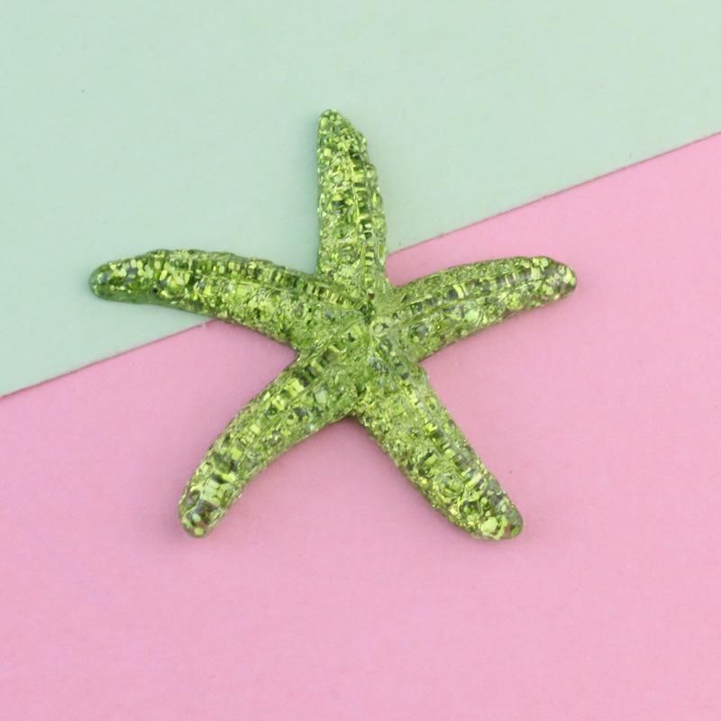 1 Stuk Nieuwe Leuke Glanzende Zeester Platte Achterkant Hars Cabochons Scrapbooking DIY Sieraden Ambacht Decoratie Accessoire Q69