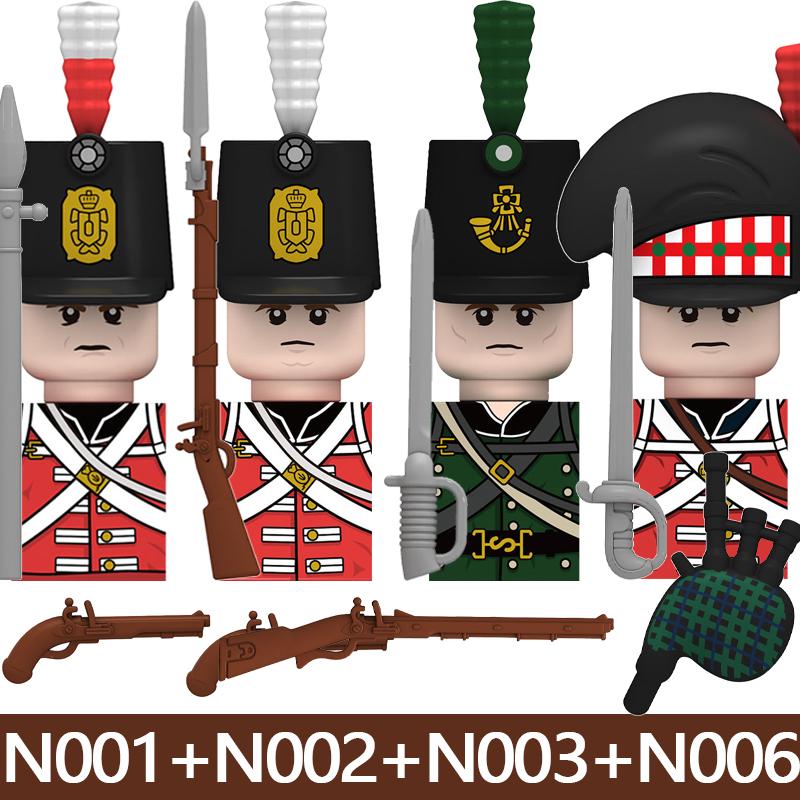 4pcs Medieval Castle Knight Building Blocks MIlitary Napoleon Soldier Figures War Army Legion Accessories Imperial Navy Bricks Toys