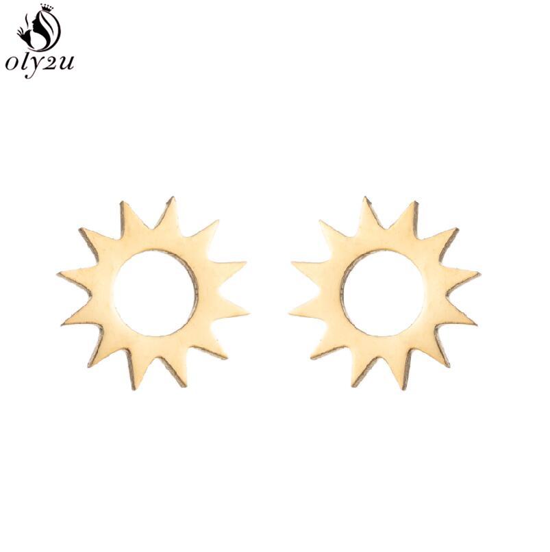 Punk Stainless Steel Lightning Earring for Women Sun Piercing Jewelry Cool Girls Personality Earrings Gifts Accessories