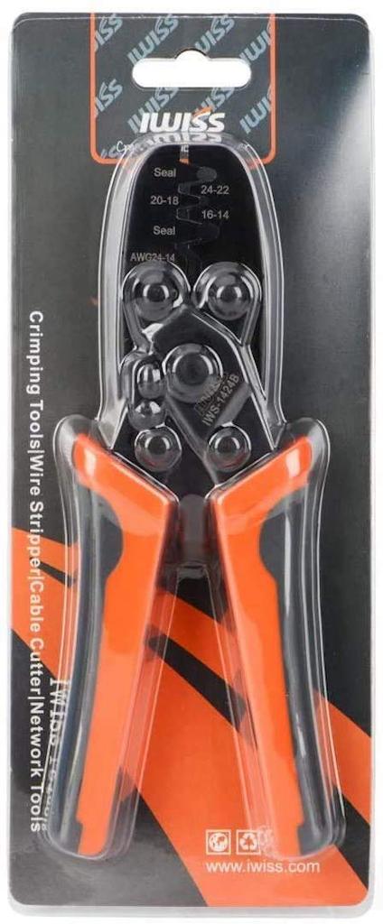 IWISS Crimping Pliers for Waterproof Coupler for Automotive Terminals IWS-1424B Terminals, 0.2-2.0mm²,