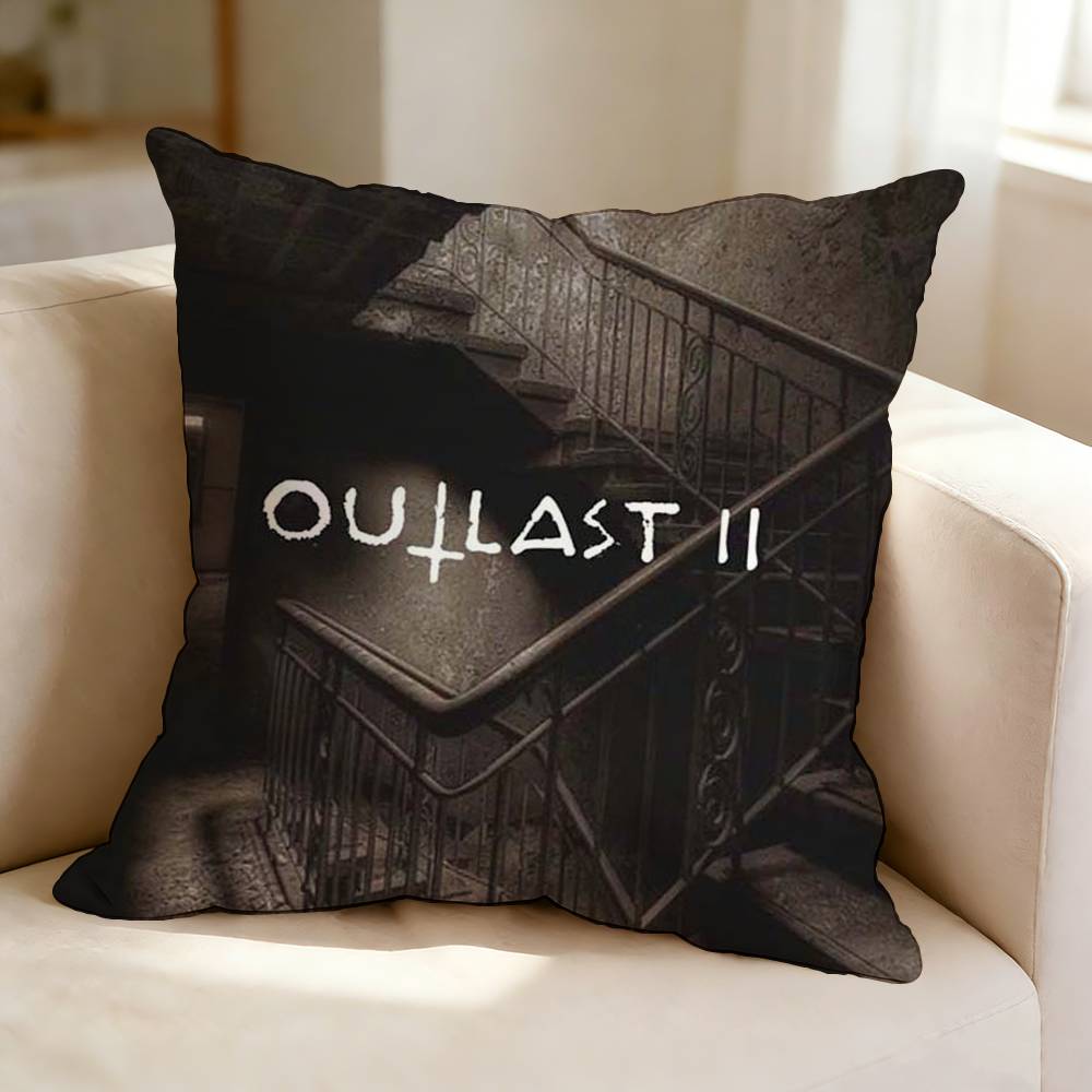 The Horror Game Series OOutlastt  Square DoubleSided Printed Pillow Case Bedroom Bedside Pillow Sofa Cushion Cover