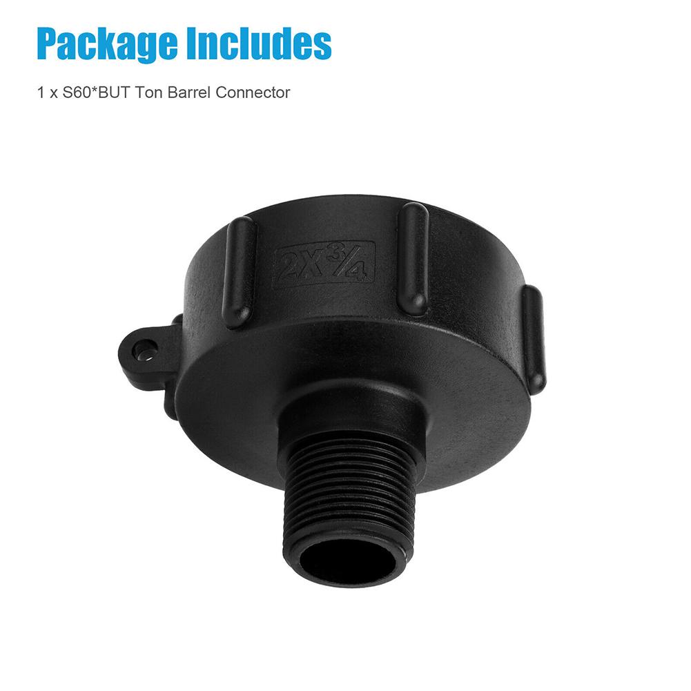 IBC Tote Tank Adapter 2 Coarse Thread Drain Connector with 3/4 Male Thread Designed for Garden Hose Use and Standard IBC Tanks