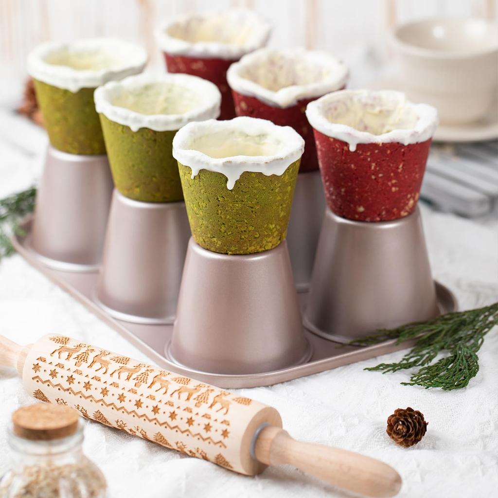 CHEFMADE Cake Mold, Muffin & Cupcake Mold, 6-Cavity, Non-Stick Cake Mold, 31.8*21.5*7.9cm