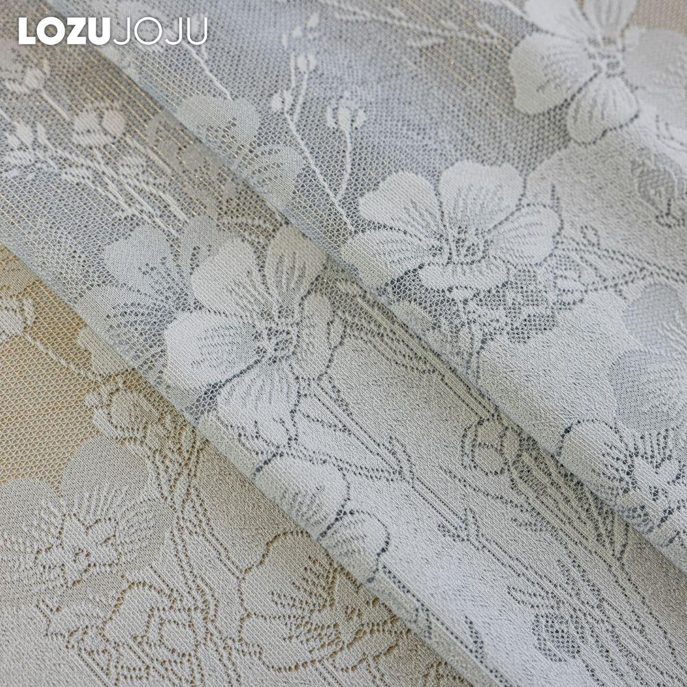 1 ks LOZUJOJU Jednoduchý moderní tylový žakárový dutý poloprůhledný průsvitný závěs do obývacího pokoje, ložnice, na balkonové okno, domácí dekorace