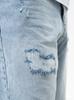 Jigga Wear Jeans Baggy Bleus Clairs pour Homme avec Déchirures Taille L