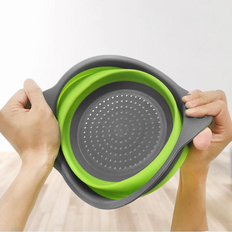 1ks skládací odtokový koš Kulatý filtrační koš Teleskopický skládací koš na ovoce