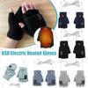 USB Electric Heated Gloves Full Half Finger Warmer Touchscreen Fingerless Hands Warmer Winter Heating Gloves