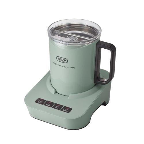 Toffy Milk Foamer Mug K-MF1, Mug-Shaped Milk Foamer, Frothing and Heating, Perfect for Latte, Cappuccino, Hot Chocolate, Soup, Retro Pale Aqua