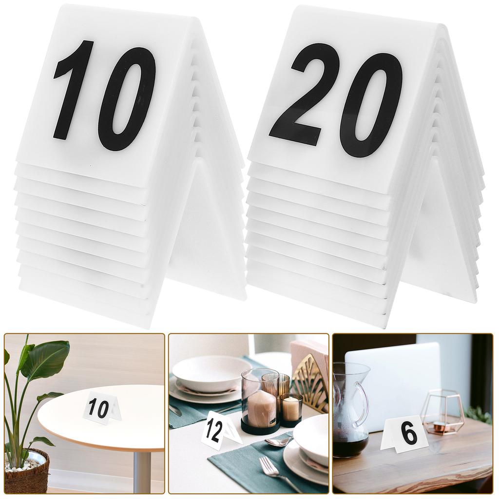 20 Pcs Restaurant Number Plate Evidence Marker Markers Signs Table Numbers Acrylic Decorate