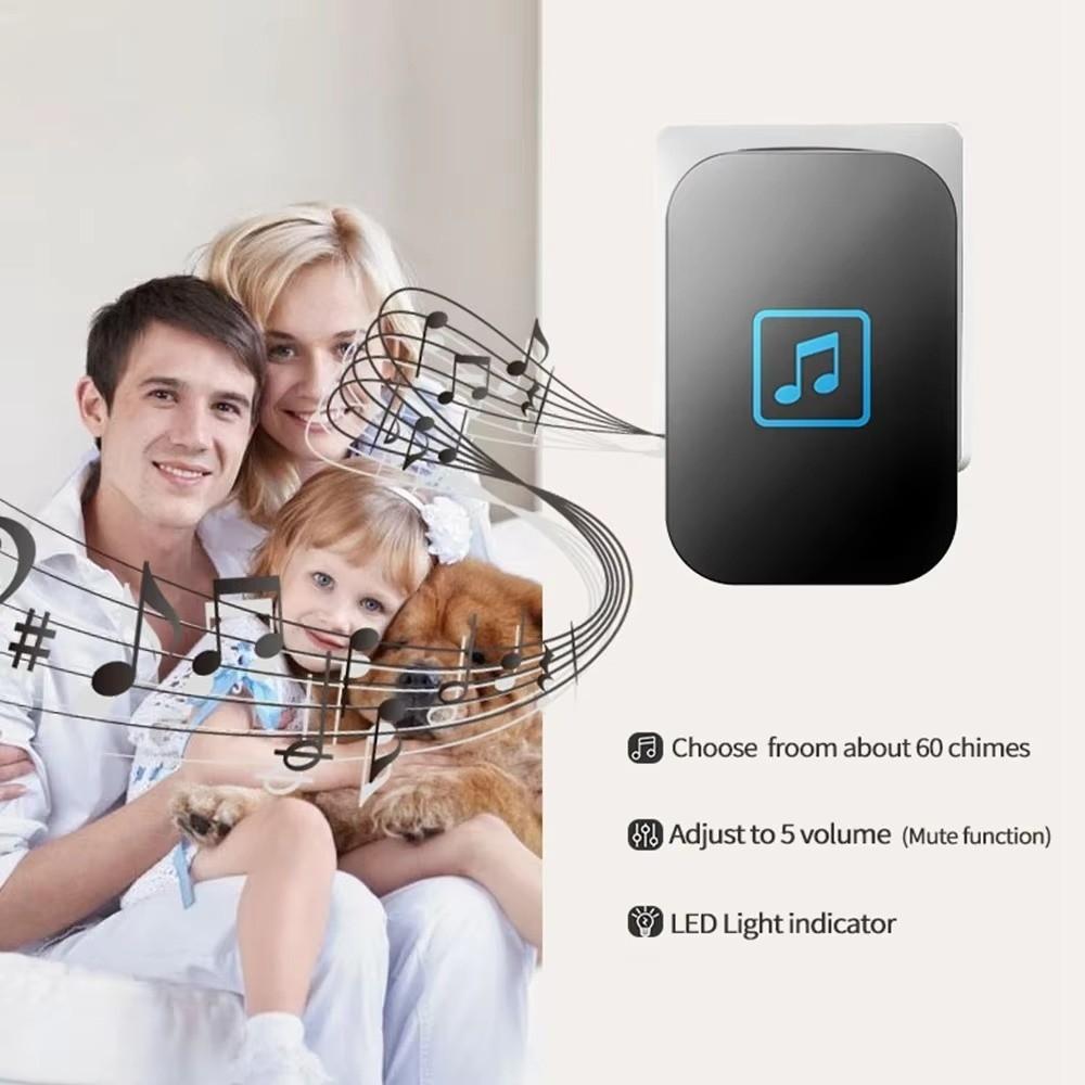Waterproof Wireless Doorbell Plastic Welcome Doorbell Easy Installation Door Chime Kit  Apartment