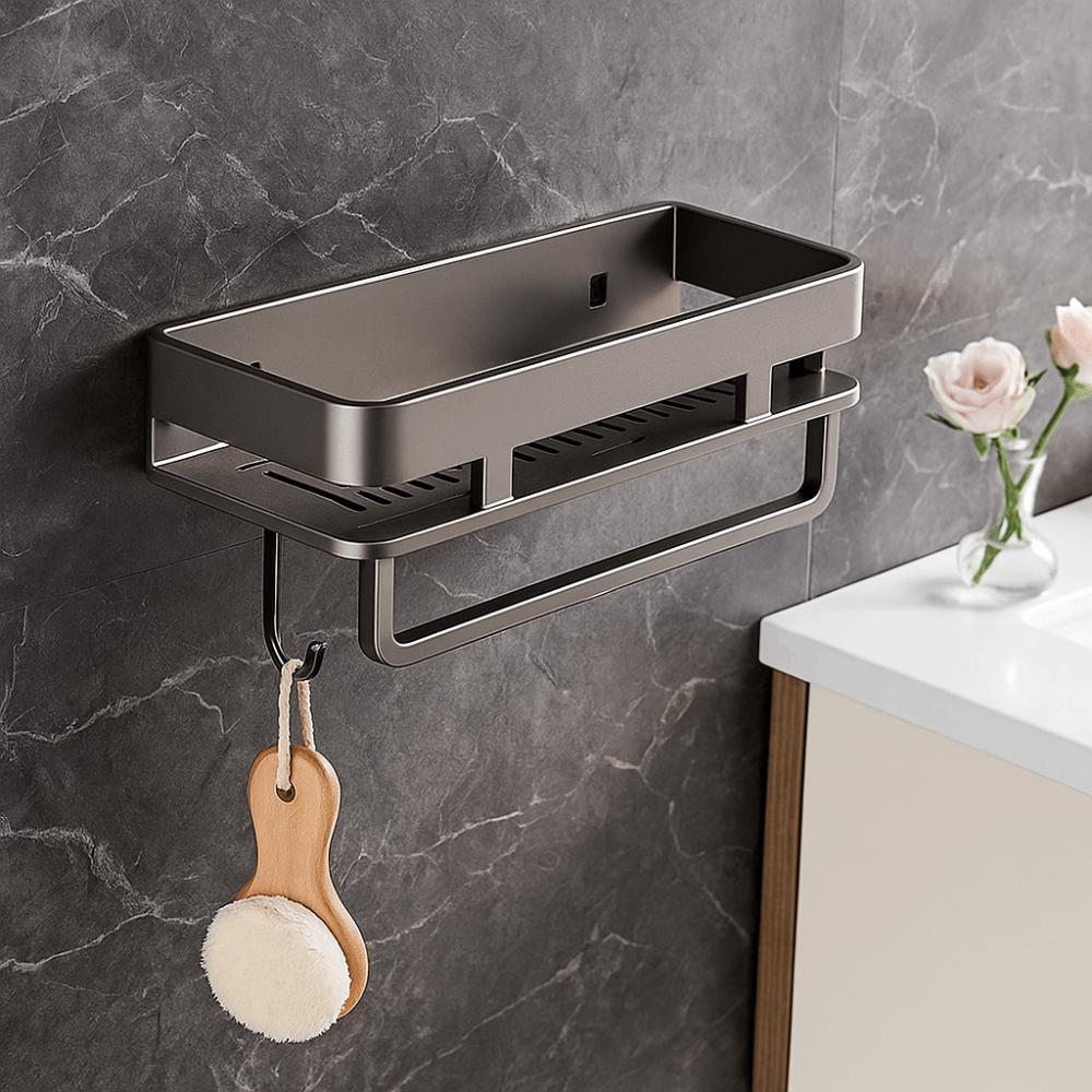 Moisture-proof Wall Shelf Rustproof Shower Storage Rack Organizer Rack  Bathroom Storage
