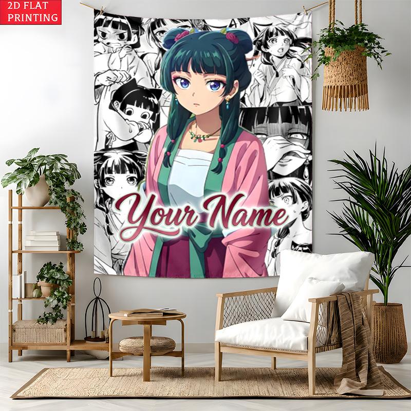 The Apothecary Diaries Custom Name Tapestry Personalized Wall Art Hanging Bohemian Home Decor for Bedroom Dorm Living Room