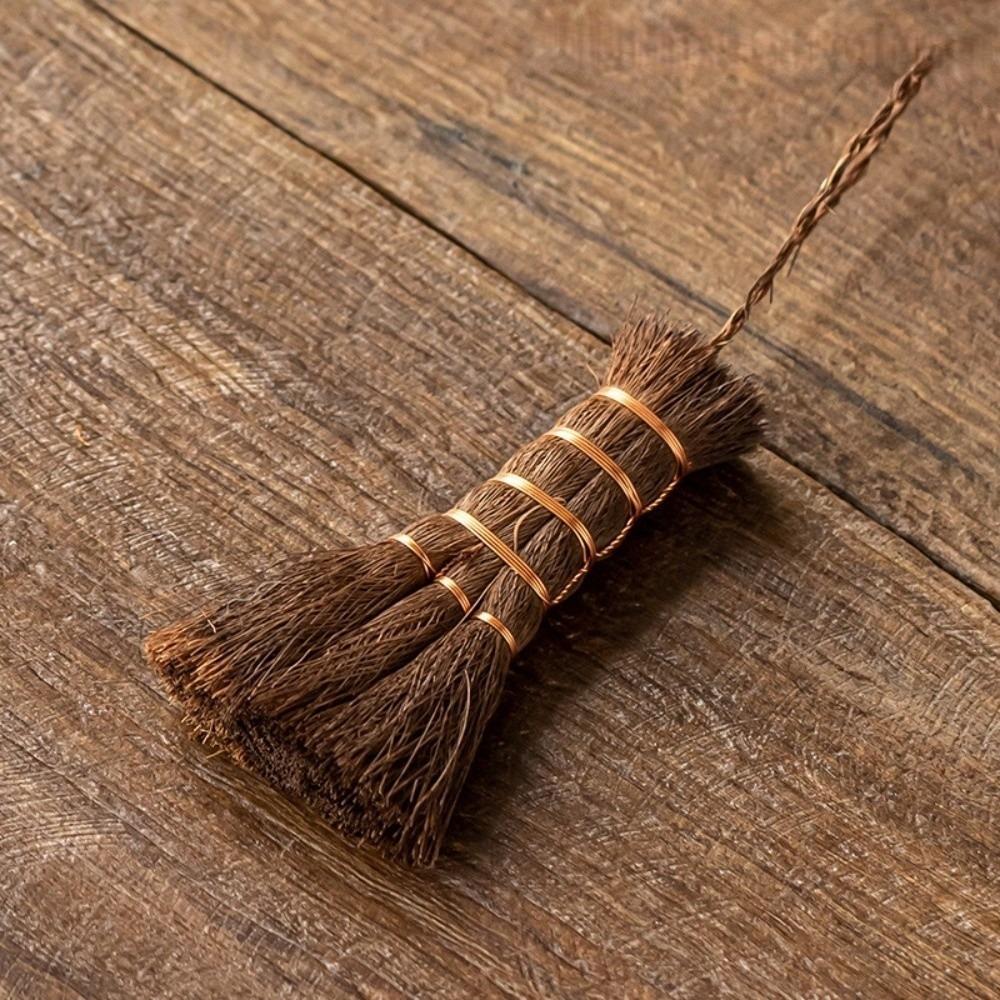 Natural Tea Cleaning Brush Traditional Mini Whisk Broom Tea Ware Scrubber  Dust Removal