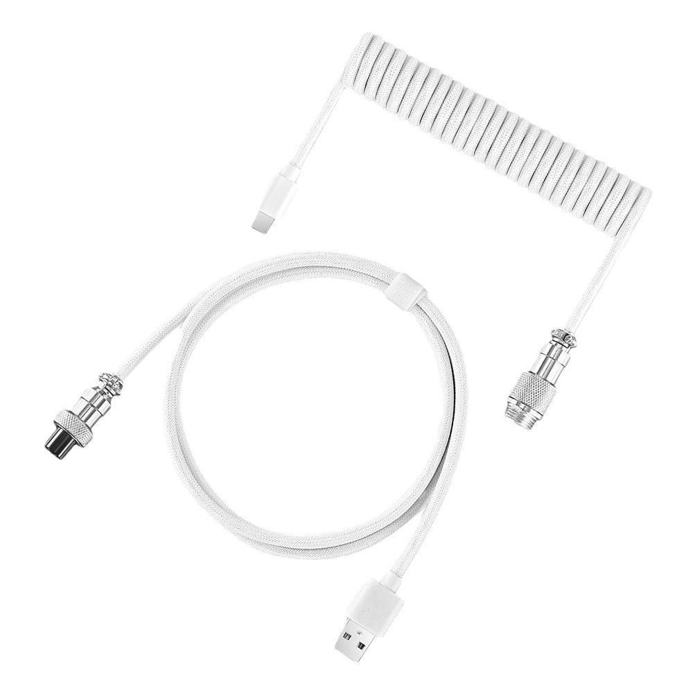 Mechanical Keyboard Aviator Adapter Coiled Cable Type C Phone Charging Cord USB Keyboard Aviation Connector Wire for Desktop PC