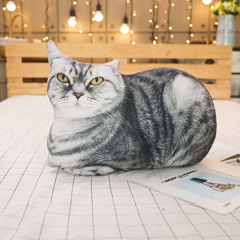 

Імітована 3D кішка тигр подушка-іграшка плюшева іграшка, що тримає сплячу ганчір яну ляльку кішку, кумедна приліжкова 50cm