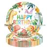 Cartoon Dinosaur Birthday Party Tableware Set: Plates, Napkins & Cups