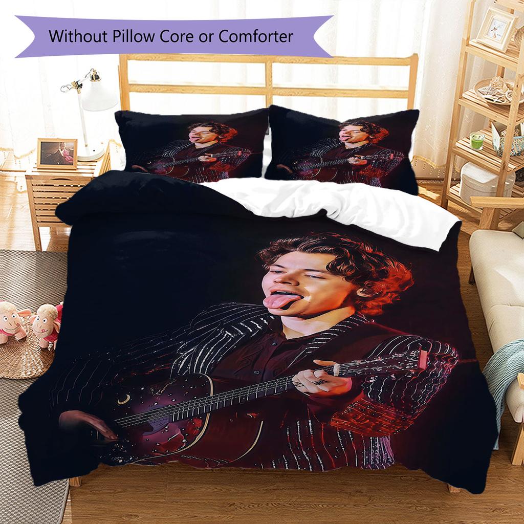 Harry Styles Beddengoed Dekbedset Dekbedovertrek Kussensloop Huisdecoratie Verjaardagscadeau (1 dekbedovertrek + 2 kussenslopen, zonder binnenkussen)