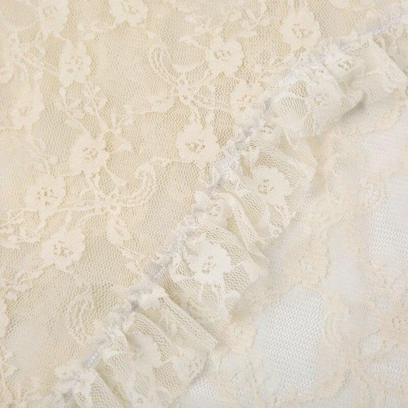 Letní krajková asymetrická sukně Fairycore sváteční ženy Y2K oblečení Móda s vysokým pasem Roztomilé střední sukně Vintage Estetická dáma Nové