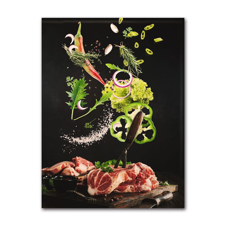 Gastronomy And Kitchen Poster Food Pictures Restaurant Decoration Canvas Printing Wall Picture Home Room