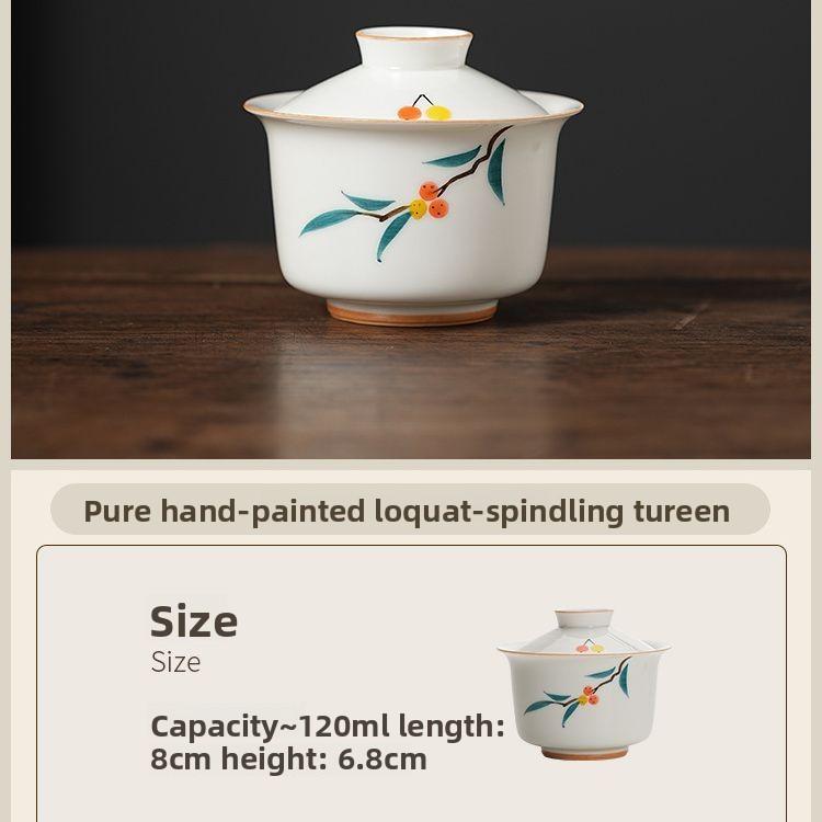 Portable Glass Hand-painted Ercai Hovering, Plant Ash Cover Bowl Travel Tea Set, Express Cup Set, Teapot Outdoor