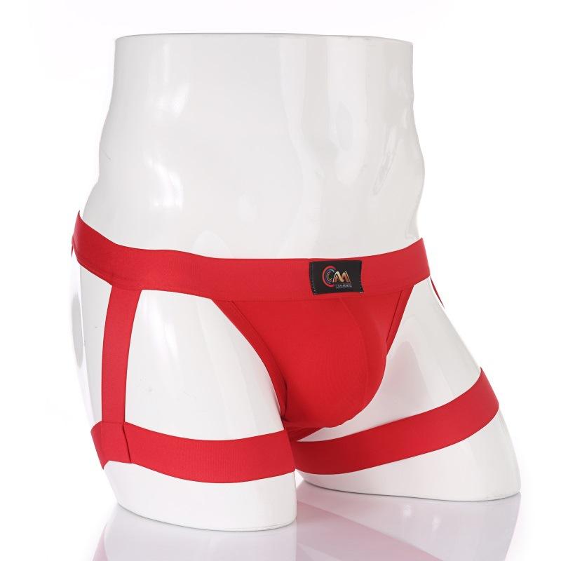 Underwear Men Sexy Harness Straps Leg Belt Briefs Long Socks Bondage Lingerie Elastic Erotic