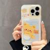 Cute Butter Bear iPhone Case: Fits 12 To 16 Pro Max, with Cartoon Design, Card Holder & Lanyard