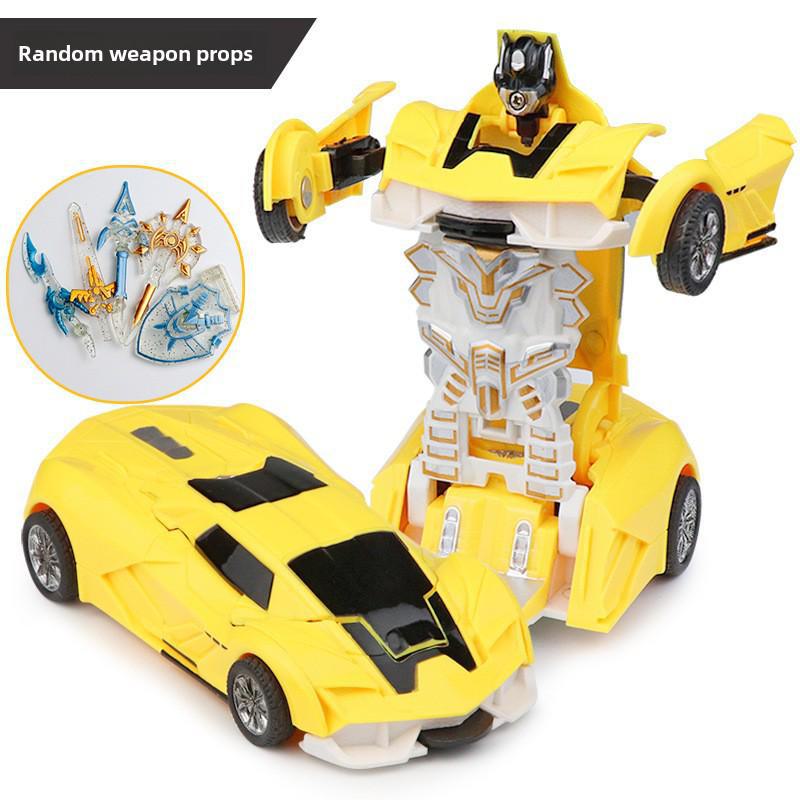 Popular Children's Deformed Toy Robot and Car Set for Educational Play At Street Markets and Night Stalls.