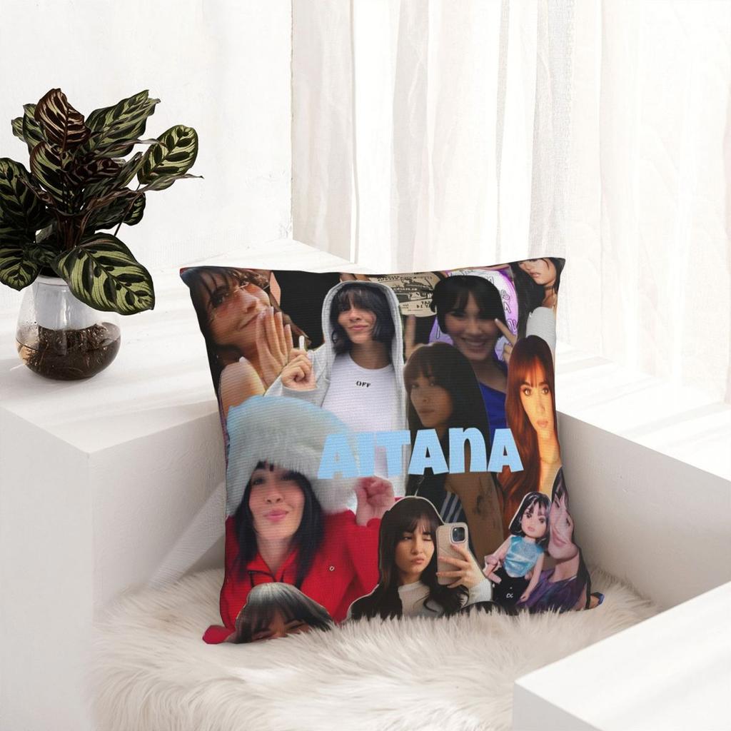 Aitana Spanish Music Singer Photo Pattern Pillow Cover Cushion Cover Square Pillow Case Morden Pillowcases For Living Room Chair