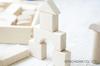 Made in Japan from natural wood, unpainted building blocks. Nichigan U1 30-piece set with wooden storage box.