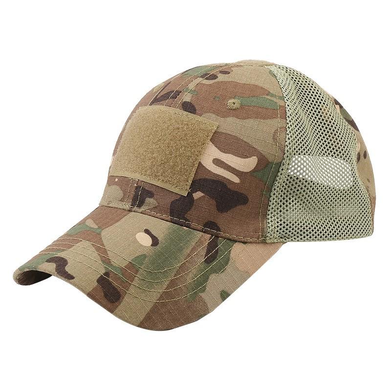 Tactical Mesh Camouflage Baseball Cap with Velcro and Sun Protection