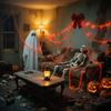 Batteridrevne LED-lys med plastkjede for Halloween-rekvisitter, kjedelys for Halloween-fest, cosplay-tilbehør