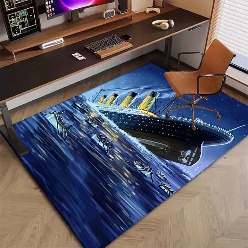 1pc Titanic1 Design Printed Area Rug Carpet for Bedroom Living Room Home Decor Rugs Mat Non Slip Mat Rug for Bedside