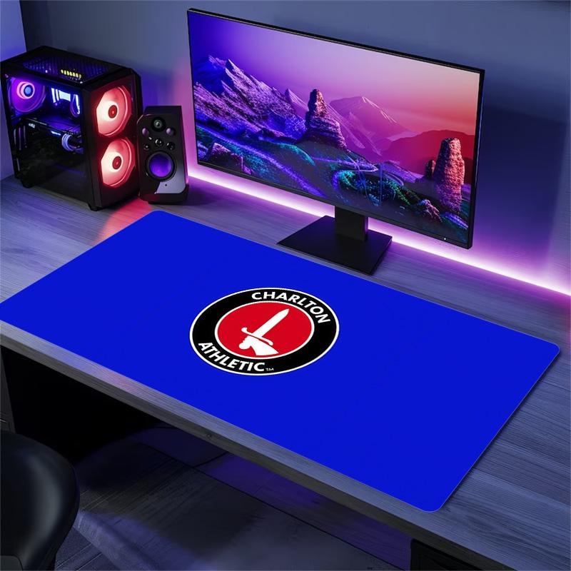 Charlton Athletic F.C Druck Kissen Rutschfest Laptop Tablet Großes Mauspadd XXL Matte Mini-PC Spielmatte Mit Verriegeltem Rand
