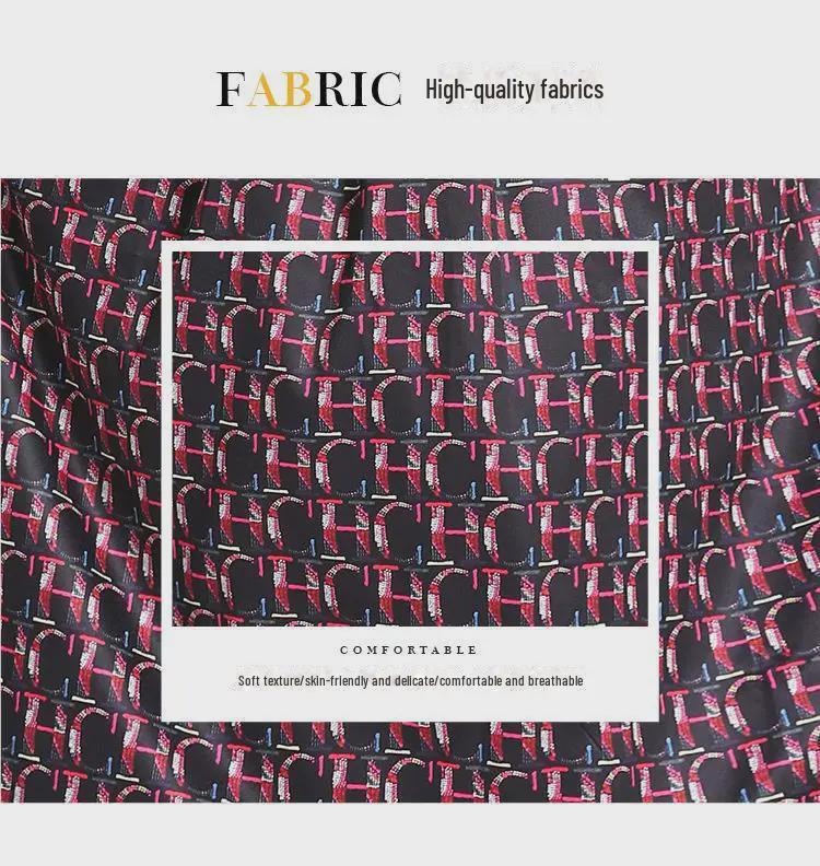 In-Stock European & American Style Waist-Slimming Printed Dress