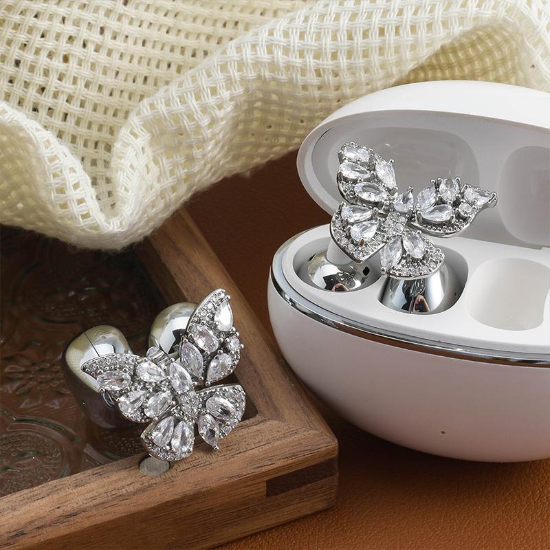 Schmetterling Glänzender Diamant Zirkon Kopfhörer Clip Design DIY Personalisierte Accessoires