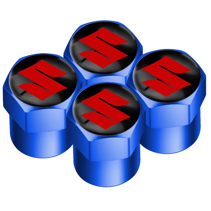 AAGK1 Car Styling 4Pcs Metal Wheel Tire Valve Caps Stem Case For Suzuki Grand Vitara Sx4 Swift Alto Jimny
